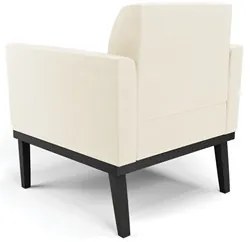 Sofá Namoradeira e 2 Poltronas Base Madeira Preto Maressa Veludo Bege