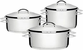 Jogo de Panelas Tramontina Solar 3 Peças Aço Inox Fundo Triplo