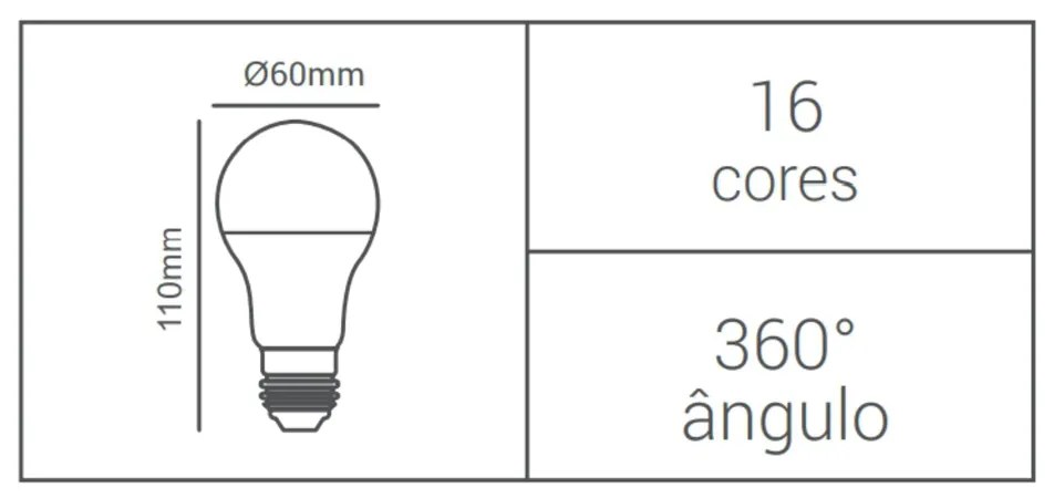 Lâmpada A60 Rgb 7W 360° Bivolt | Opus Lp 80082