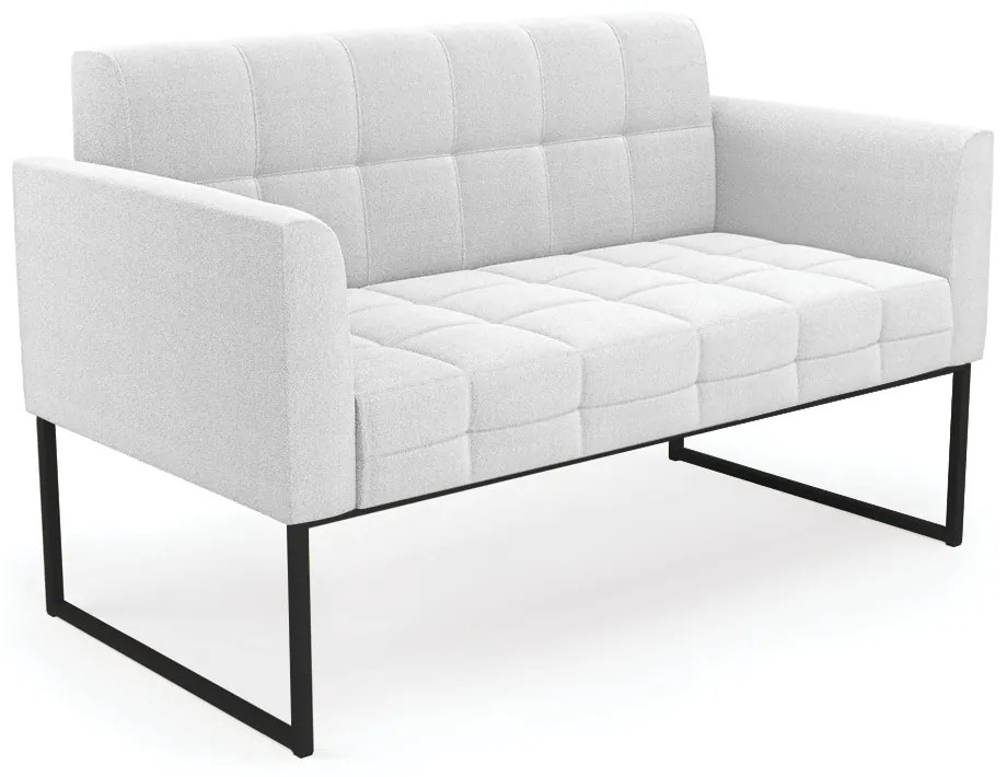 Sofá Namoradeira 2 Lugares Industrial Preto Elisa Bouclê D03 - D'Rossi  - Off White