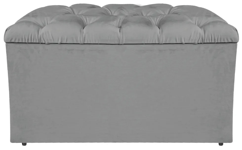 Calçadeira Estofada Liverpool 90 cm Solteiro Suede Cinza - ADJ Decor