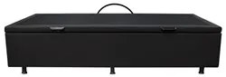 Base Box Baú para Cama Solteiro 88x188cm Liz S05 Sintético Preto - Mpo