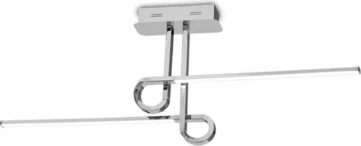 Plafon Led Sobrepor Cromado Retangular 20W Luz Amarela