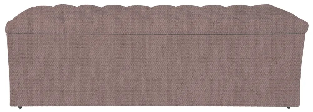 Calçadeira Estofada Liverpool 160 cm Queen Size Linho Rosê - ADJ Decor