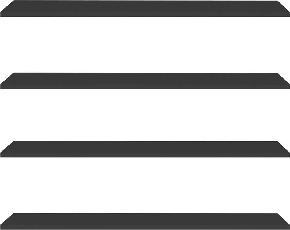 Prateleira Madeira Flutuante Multiuso Kit 4 91x20 Luara L06 - D'Rossi - Preto