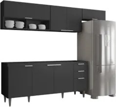 Armário de Cozinha CP03 Para Pia 180cm Pérola Z34 Preto     - Mpozenat