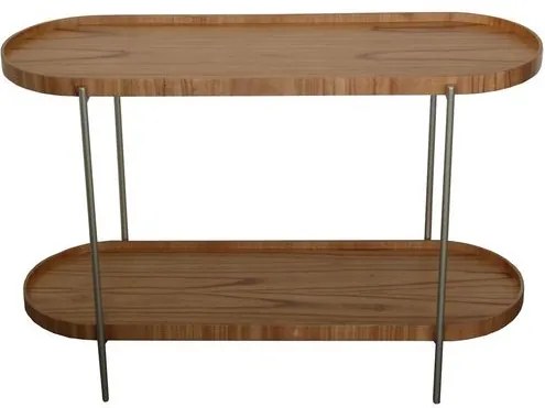 Mesa Apoio Thema Bandejas cor Amêndoa Suave Base Bronze Light 92 cm - 72369 Sun House