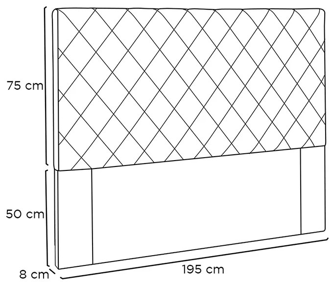 Cabeceira Cama Box Casal King 195cm Esmeralda Veludo Bege - Sheep Estofados - Bege