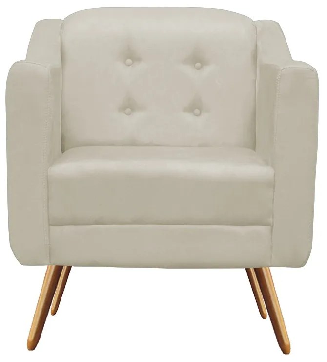 Kit 1 Namoradeira Bruna + 2 Poltronas Decorativa - Bege