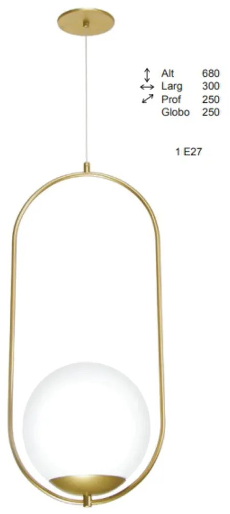 Pendente Oblong 25X30X68Cm Globo Ø25Cm 01Xe27 - Old Artisan Pd-5610 (PRETO, CLEAR (Transparente))