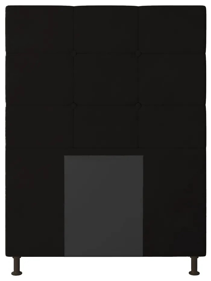 Cabeceira Solteiro Cama Box 90cm para Quarto Stambul Suede M11 - D'Rossi - Preto