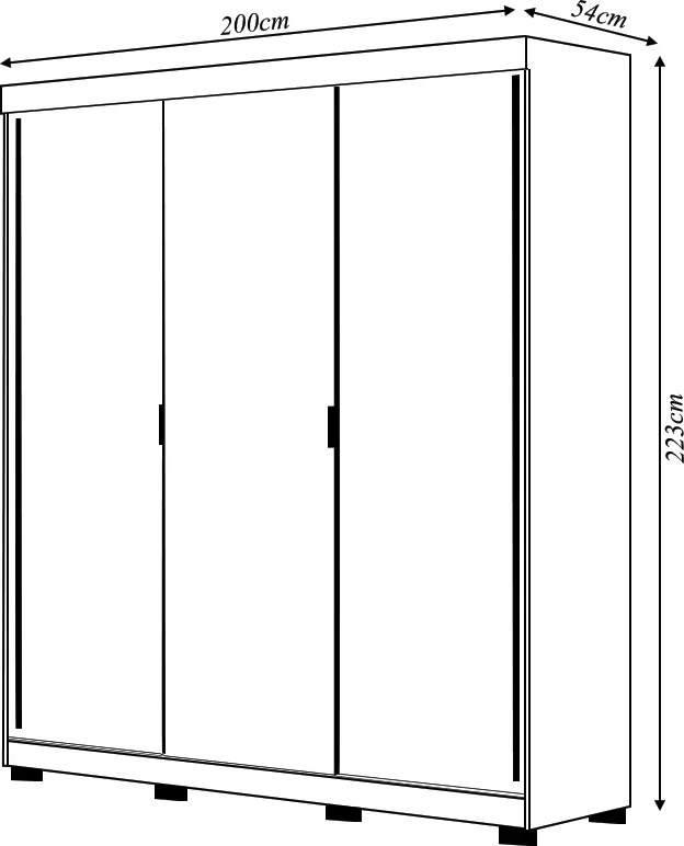 Guarda Roupa Casal Heros 3 Portas de Correr Dupla Face com Gavetas MDF Branco/Terracota G98 - Gran Belo