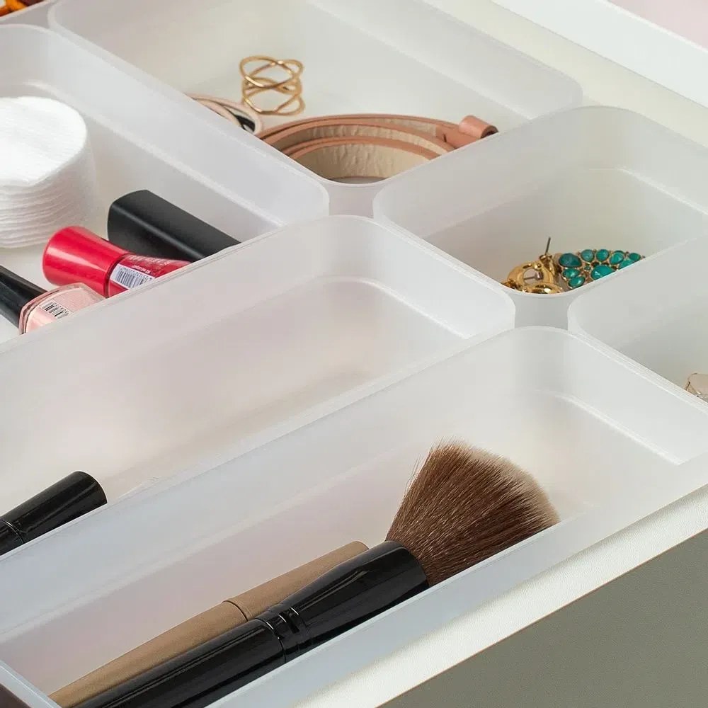 Conjunto Organizadores De Gaveta Logic Mini/M/G - Branco