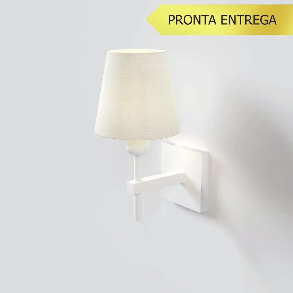 Arandela Tocha Small Cúpula Tecido 01Xe27 Mini Bulbo G45 - Qimporta Ar... (BRANCO)