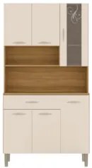 Armário de Cozinha Compacta 90cm Bruna Plus Freijó/Soft Z06 - Mpozenat