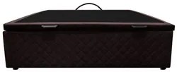 Base Box Baú para Cama Casal 138x188cm Liz S05 Suede Bordado Marrom -