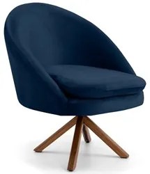 Kit 2 Poltronas Decorativas Giratórias Base Giromad Madeira Rafa C-304