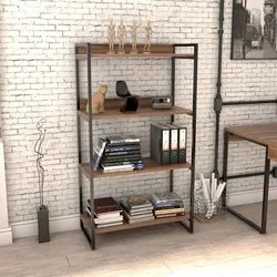 Kit 3 Estantes Livreiro Prisma Estilo Industrial 80cm 4 Prateleiras C0