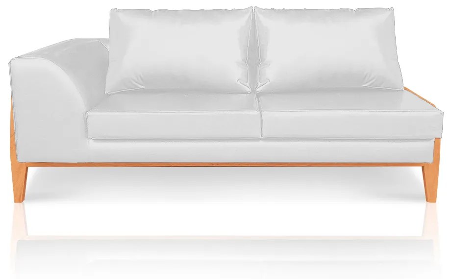 Sofá 2 Lugares Judy Corano Base Madeira D'Rossi - Branco
