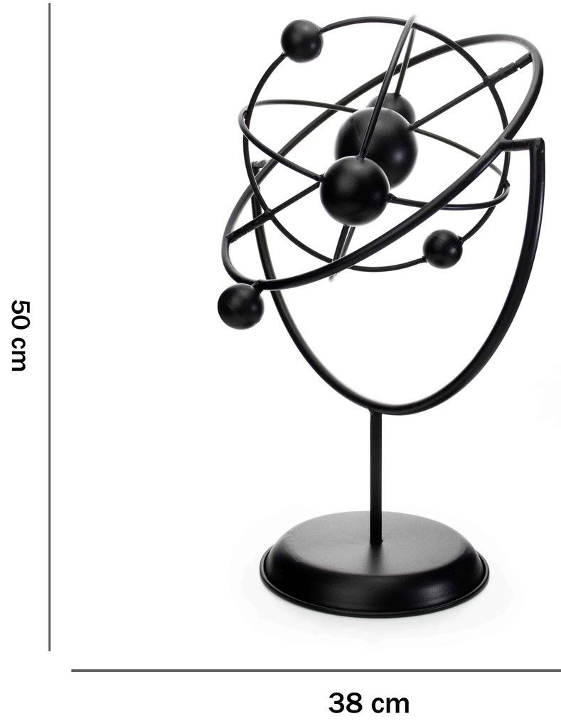 Escultura Decorativa Globo Átomo Molecular 50x38x19,5 Cm - D'Rossi