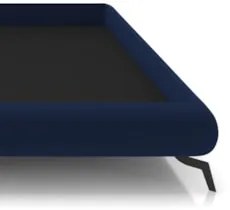Cama King Base Box 193x203cm Pés de Ferro Cold Z37 Veludo Azul - Mpoze