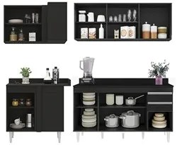 Armário de Cozinha Modulado de Canto Direito 4 Peças CP41 Balcão com T
