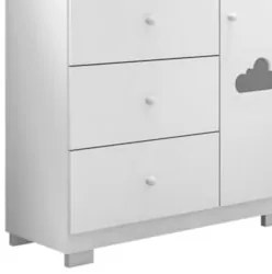 Jogo de Quarto Infantil Guarda Roupa e Cômoda Amora Z39 Branco - Mpoze