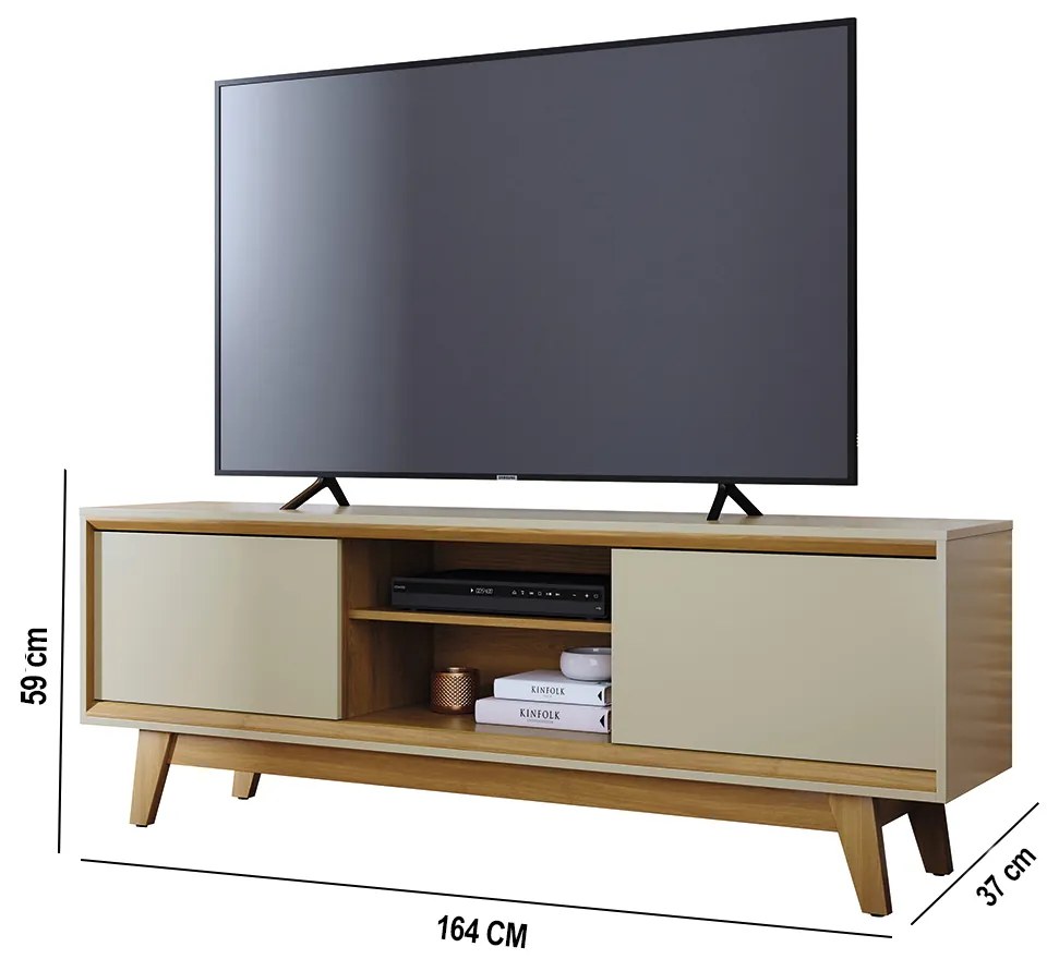 Rack TV 65 Pol 164cm Bancada para Sala Mylan Cumaru/Opala M20 - D'Rossi