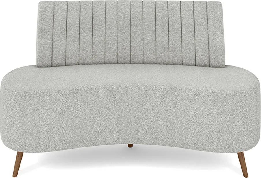 Sofá Living Decorativo 2 Lugares 1,60M Katara Cinza Bouclê G33 - Gran Belo