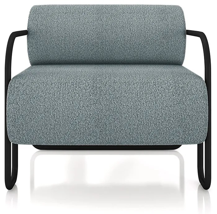 Poltrona Sala de Estar Industrial Preto Ameli Bouclê K01 - D'Rossi - Azul