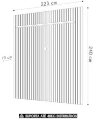Painel TV 75 Pol 223cm Suspenso Ripado Noah D04 Freijó - Mpozenato