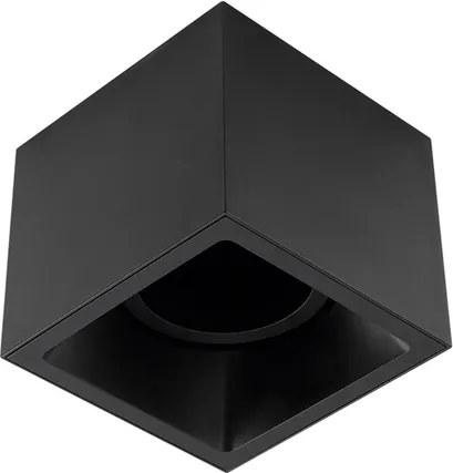 Plafon Sobrepor Aluminio Preto 16,4Cm