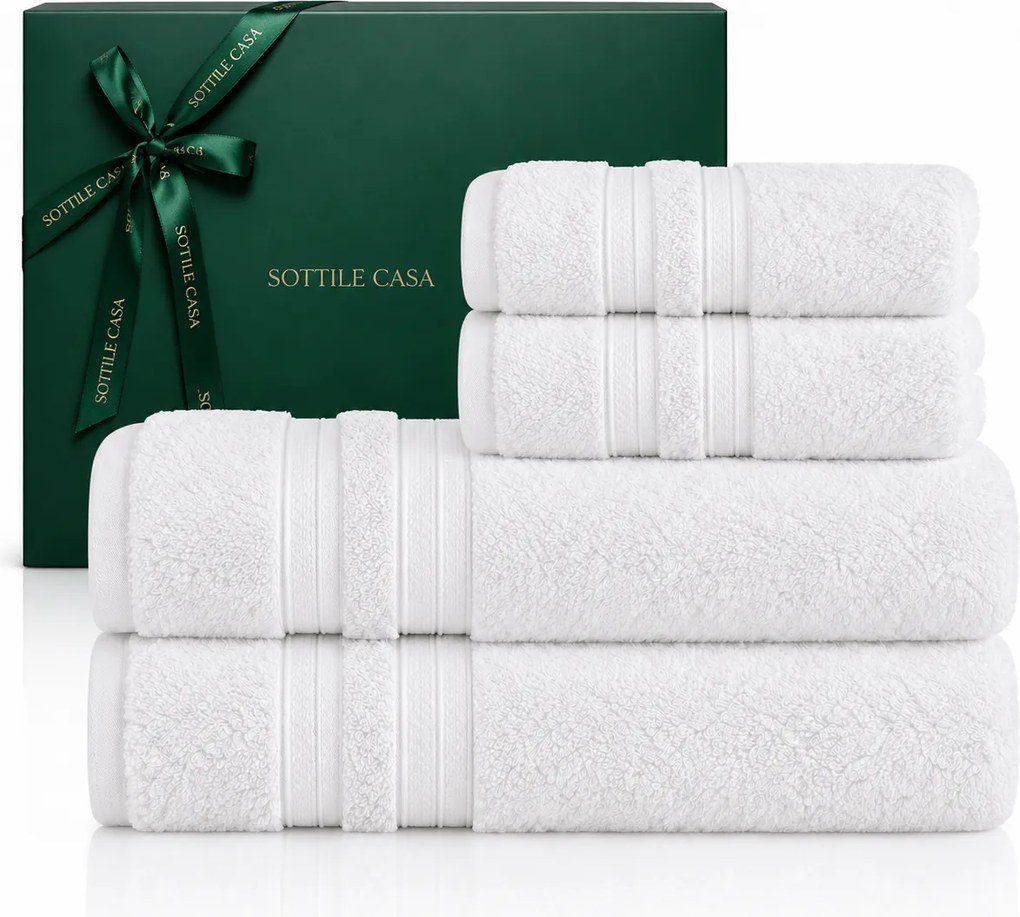Kit 4 Pçs Toalhas Karsten 100% Algodão Unika c/ Caixa de Presente Natal - Branco  Branco