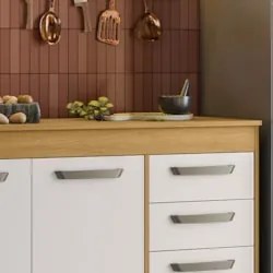 Tampo Para Balcão de Cozinha Emily 120cm MDP Freijó Z44 - Mpozenat