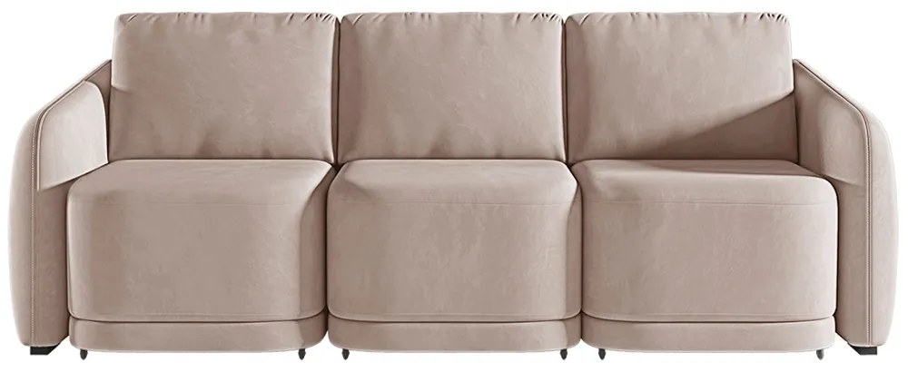 Sofá Cama Modulado Retrátil e Reclinável Decorativo Varsóvia 276cm Veludo Rosê G33 - Gran Belo