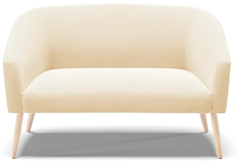 Namoradeira 02 Lugares Stella Suede Bege Pés Palito Natural D03 - D'Rossi