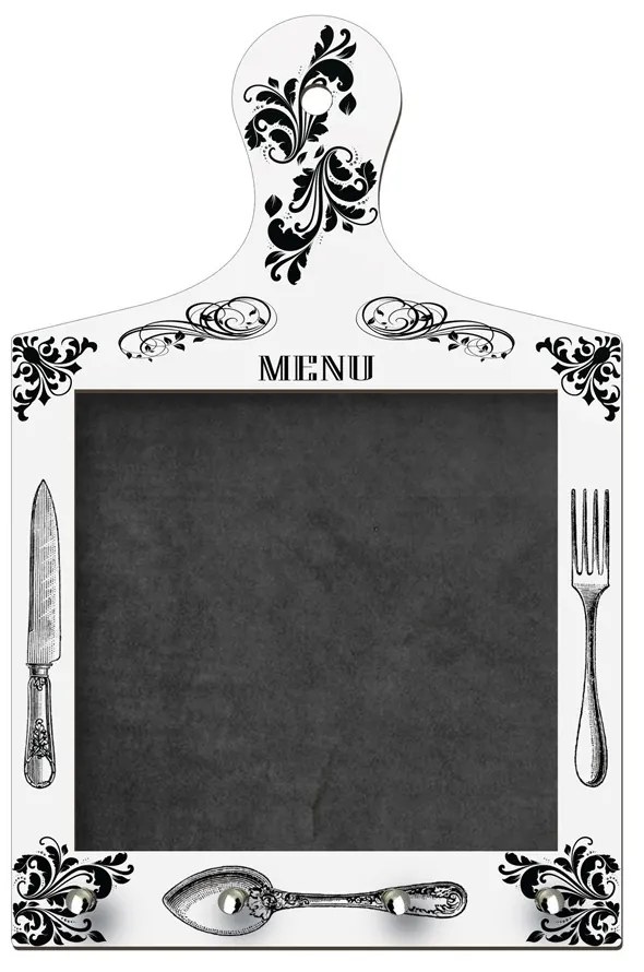 Porta Chaves com Lousa Tábua de Carne Decorativa -  D'Rossi