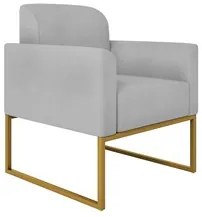 Kit Namoradeira e 1 Poltrona Decorativa Base Industrial Dourada Maress