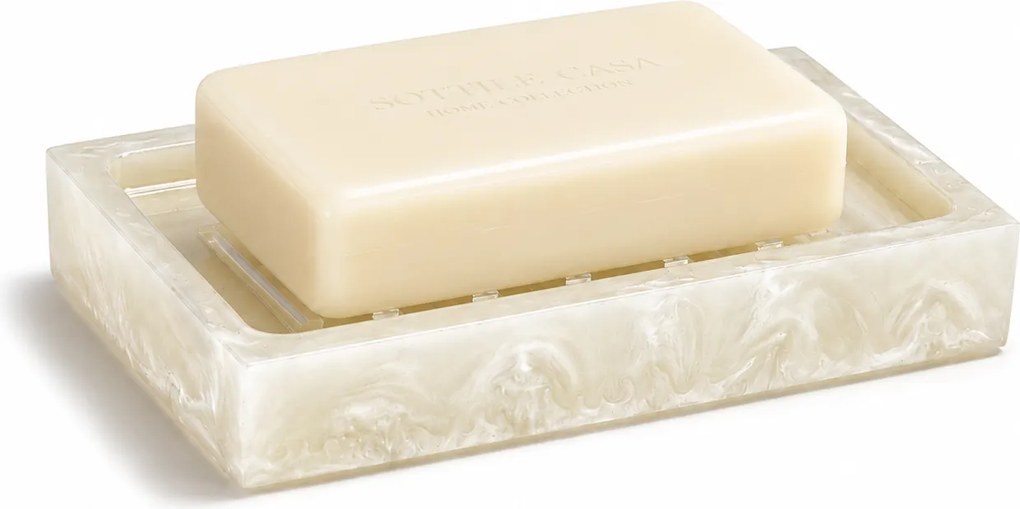 Saboneteira de Mesa Box Resina Madrepérola - Acrílico Cristal