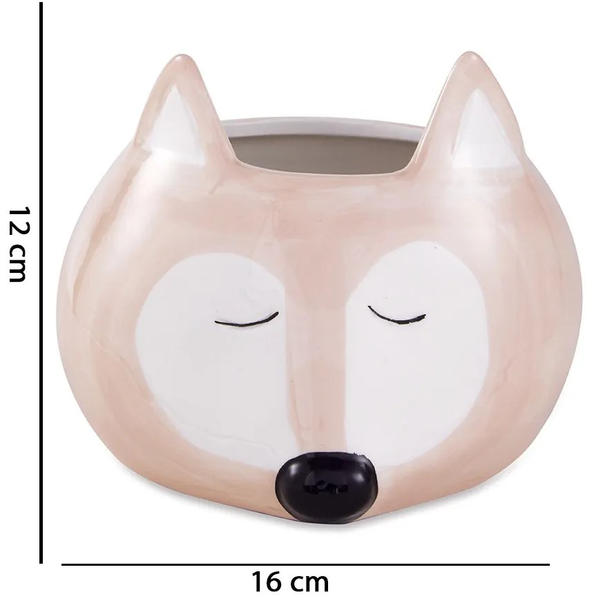 Cachepot "Raposa" Rose Em Ceramica 12x16 cm M02 - D'Rossi