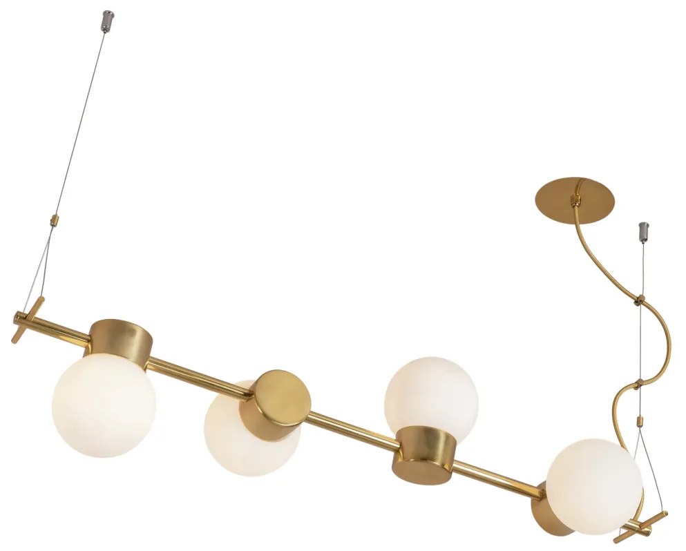 Pendente Sonata 23X84X25Cm 4Xg9 Aluminio E Globo Ø12Cm | Usina 16950/4 (BT - Branco Texturizado, FOSCO)