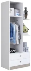 Guarda Roupa Infantil 1 Porta e 2 Gavetas Juno Branco A05  - Mpozenato