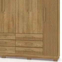 Guarda Roupa Casal 6 Portas 6 Gavetas 223cm Quebec V02 Nature/Brisa -