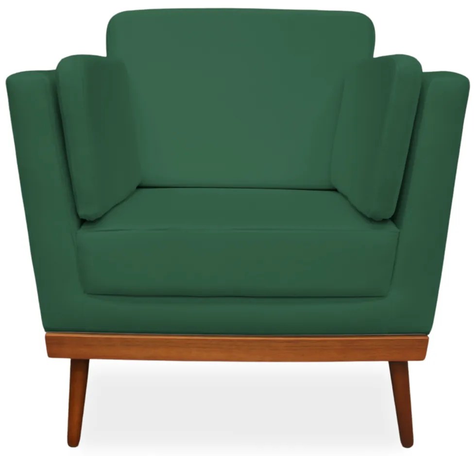Poltrona Decorativa Siena Veludo Verde Bandeira