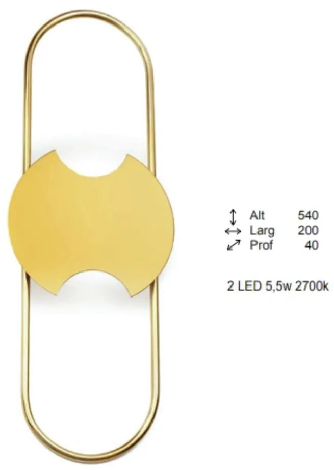 Arandela Coneto Oval Central 04X20X54Cm 2Xled 5,5W 2700K - Old Artisan... (GRAFITE / COBRE BRILHO, 110V)