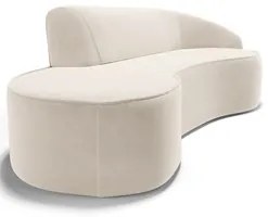 Sofá Living  4 Lugares 300cm Braço Direito Mozart D06 Veludo Bege - Mp