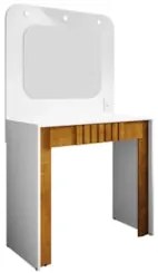 Penteadeira Camarim 90cm Com Espelho Lilian Branco/Naturalle B02 - Mpo