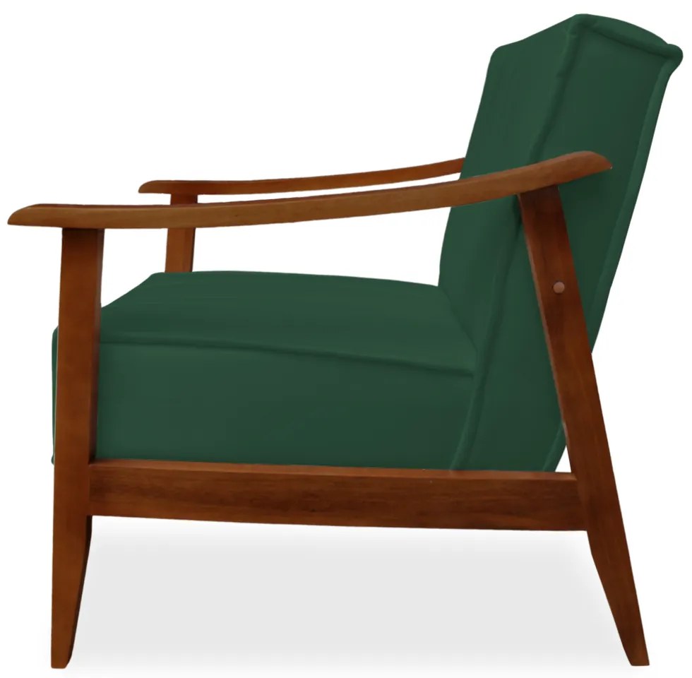 Poltrona Decorativa Vincenzza Veludo Verde Bandeira
