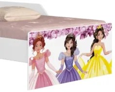 Mini Cama Infantil 148x68cm Proteção Lateral Princesa Rosa Z53 - Mpoze