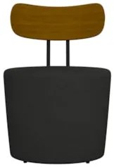 Kit 2 Poltronas Decorativas Redondas 53cm Le Moon Z32 PU Preto - Mpoze